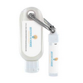 1.9 Oz. SPF 50 Sunscreen with Carabiner and SPF 15 Lip Balm in White Tube with Hook Cap